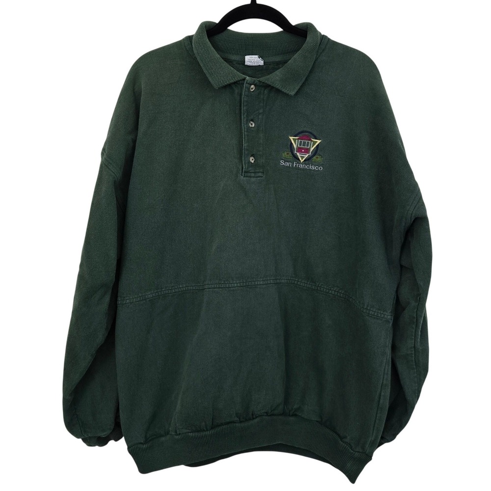 Vintage 90s Crazy Shirts San Francisco Sweatshirt Mens XL Green Heavyweight